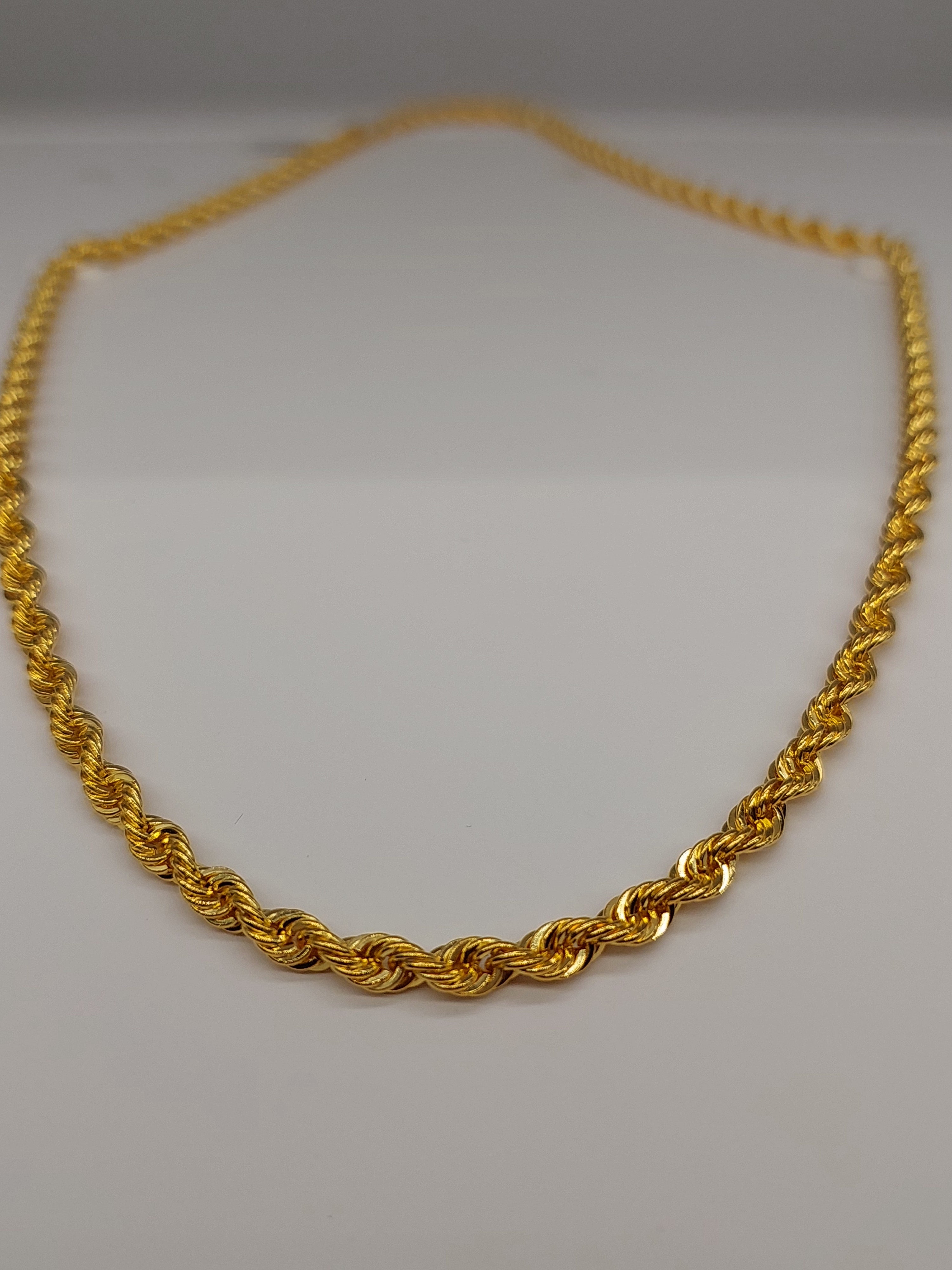 Burgu 14 Ayar Altın Halat Model 65cm Kadın Kolye